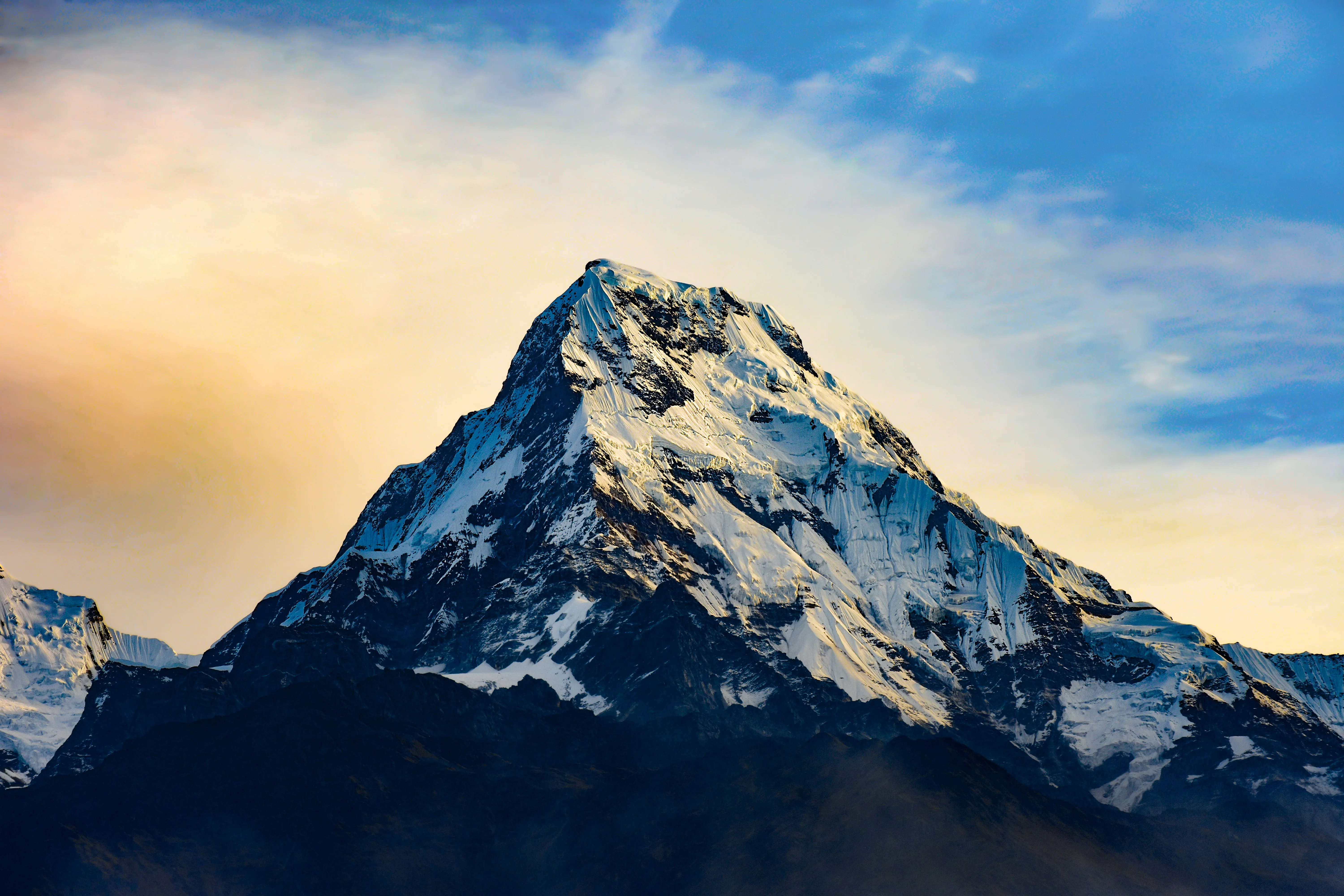 Machapuchare Fishtail Peak at golden hour